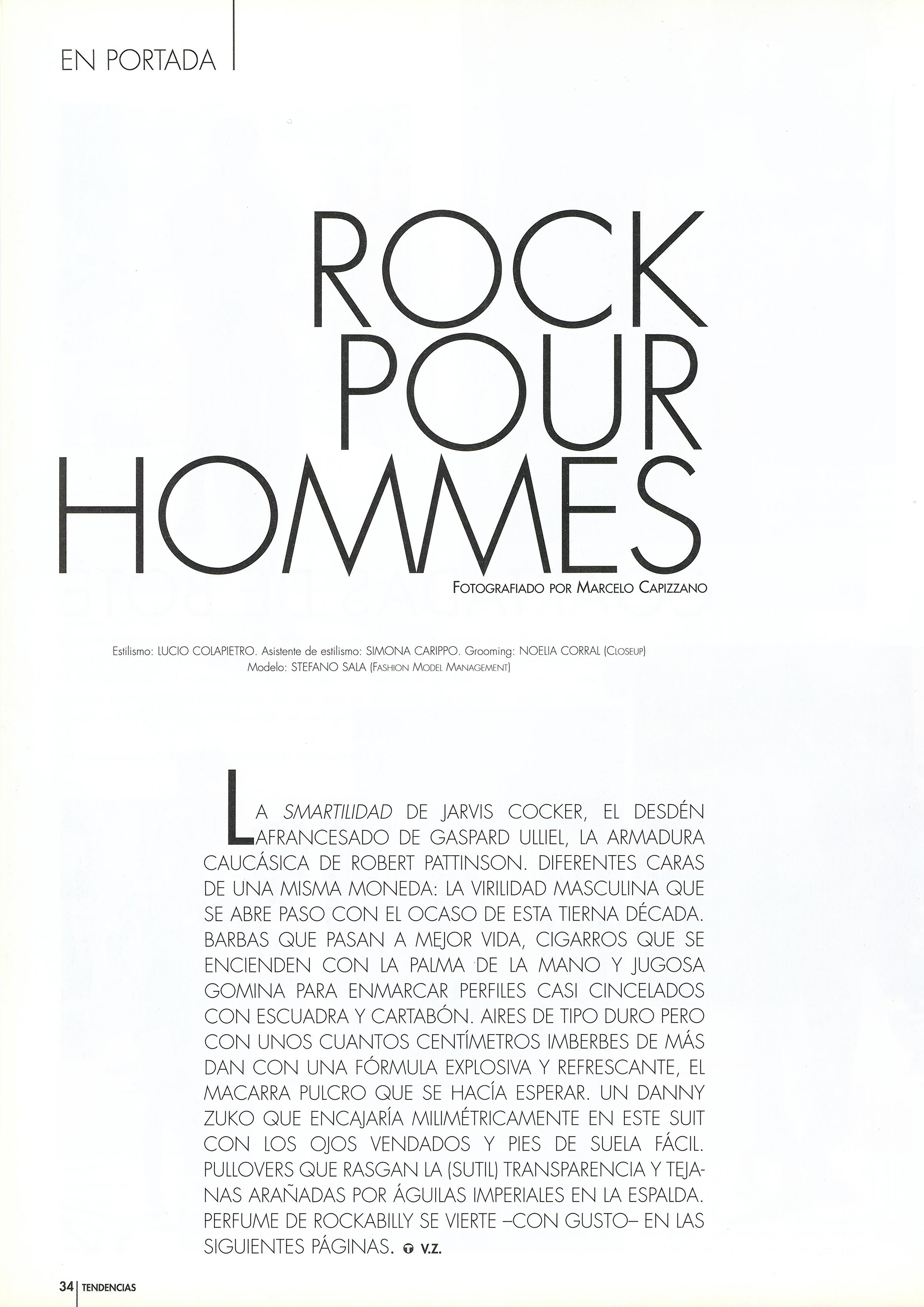 Lucio Colapietro LC Styling Marcelo Capizzano Tendencias Rock Pour Hommes